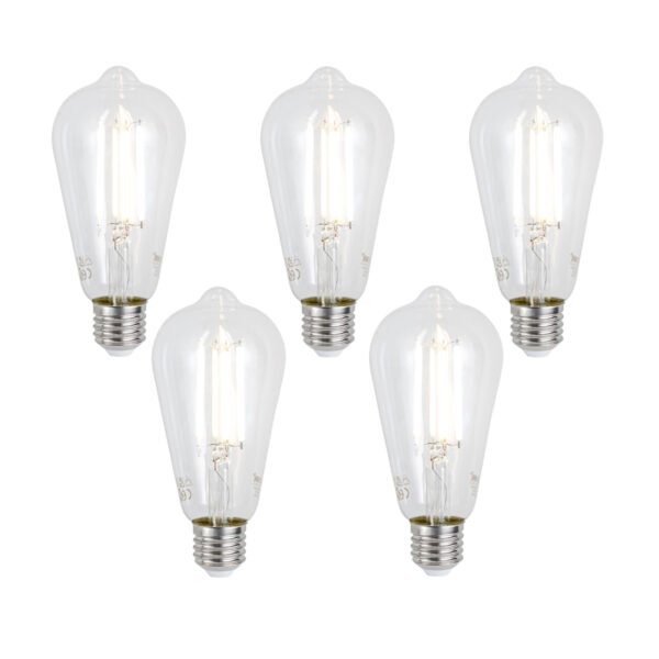 Sada 5 ks E27 Stmievateľné LED žiarovky ST64 číre 7W 806lm 2700-6500K
