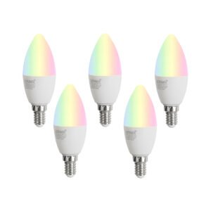 Sada 5 stmievateľných LED žiaroviek E14 C37 Opál 4,9W 470 lm 2700-6500K