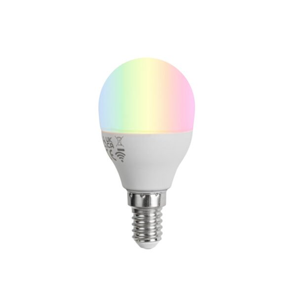 Sada 5 Smart E14 LED žiaroviek G45 Opál RGBW 4.9W 470 lm 2700-6500K - Image 2