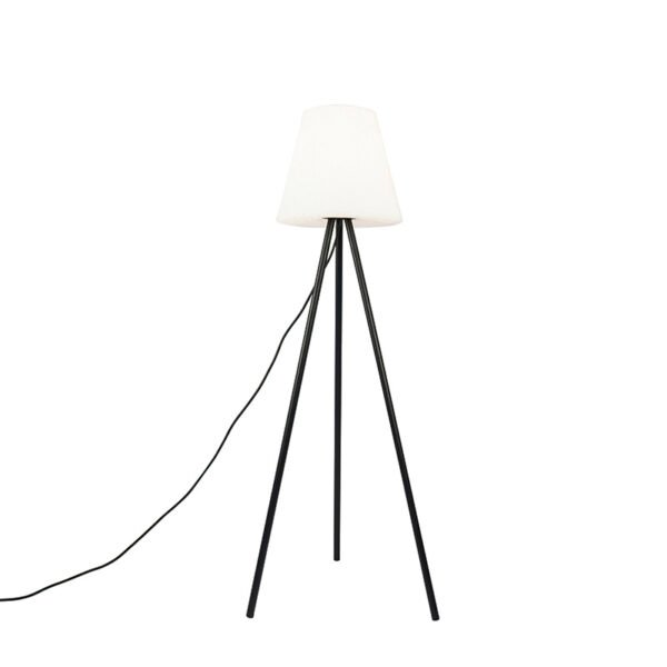 Moderná vonkajšia lampa čierna s bielym odtieňom IP65 - Virginia