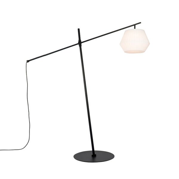 Dizajnová vonkajšia stojaca lampa čierna s bielym tienidlom IP44 - Robbert