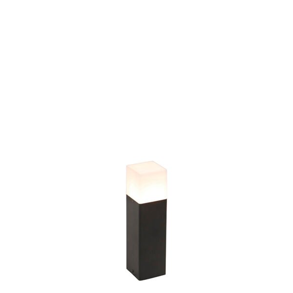 Stojaca vonkajšia lampa čierna s opálovou bielou 30 cm - Denmark