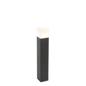 Stojaca vonkajšia lampa čierna s opálovým bielym tienidlom 50 cm - Denmark