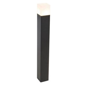 Stojaca vonkajšia lampa čierna s opálovým bielym tienidlom 70 cm - Denmark