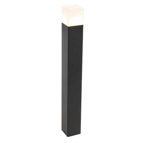Stojaca vonkajšia lampa čierna s opálovým bielym tienidlom 70 cm - Denmark