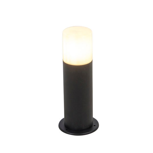 Stojaca vonkajšia lampa čierna s opálovým tienidlom bielym 30 cm IP44 - Odense - Image 2