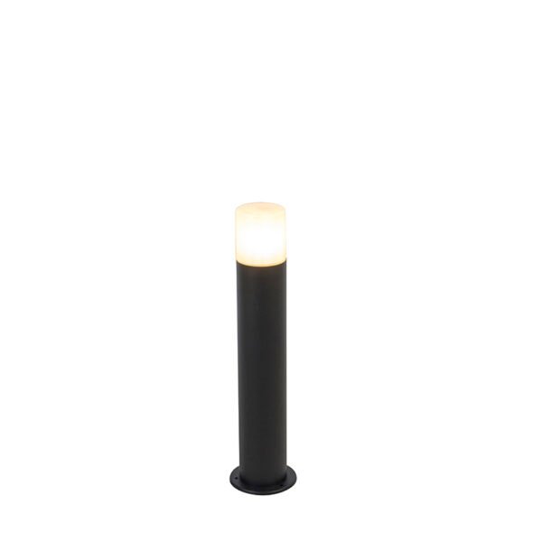 Vonkajšia lampa čierna s opálovým bielym tienidlom 50 cm - Odense