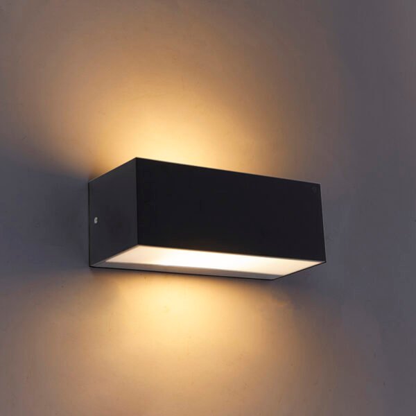 Moderná nástenná lampa čierna IP65 - Houks - Image 2