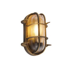 Nástenná a stropná lampa zlatá/mosadzná oválna IP44 - Noutica