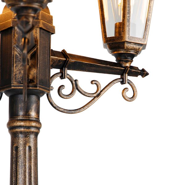 Antická vonkajšia lampa zlatá 3-svetlá IP44 - New Haven - Image 2