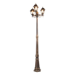 Klasická lampášová lampa antická zlatá 3-svetlo IP44 - Capital