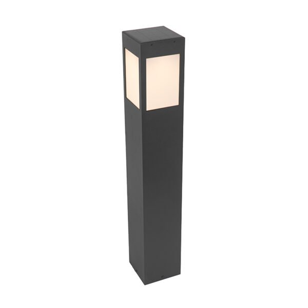 Stojaca vonkajšia lampa čierna 80 cm so stmievacím svetlom a senzorom na solár - Charlotte