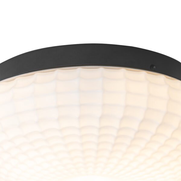 Klasické stropné svietidlo čierne s opálovým sklom 30 cm IP44 - Nohmi - Image 2
