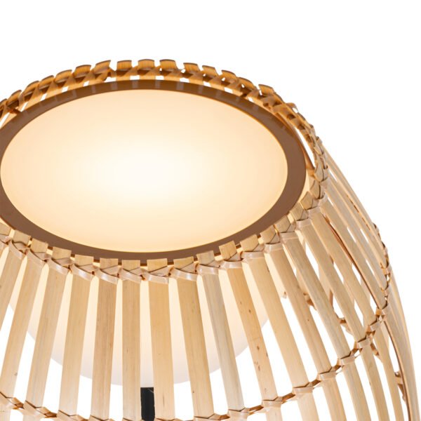 Rustikálna vonkajšia stojaca lampa čierna s bambusom vrátane LED - Kaiser - Image 2