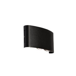 Vonkajšia nástenná lampa čierna vrátane LED 6-svetlo IP54 - Silly