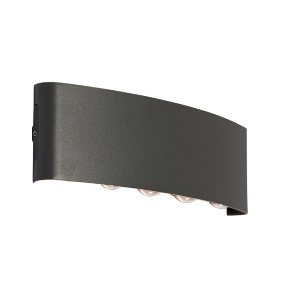 Vonkajšia nástenná lampa tmavosivá vrátane LED 10-svetlo IP54 - Silly