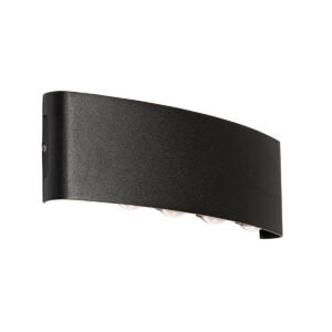 Vonkajšia nástenná lampa čierna vrátane LED 10-svetlo IP54 - Silly