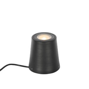 Moderné záhradné bodové svetlo čierne okrúhle IP65 - Lennard