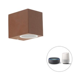 Inteligentné nástenné svietidlo hrdzavohnedé IP44 vrátane WiFi GU10 - Baleno