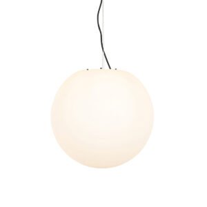 Moderné vonkajšie závesné svietidlo biele 45 cm IP44 - Nura