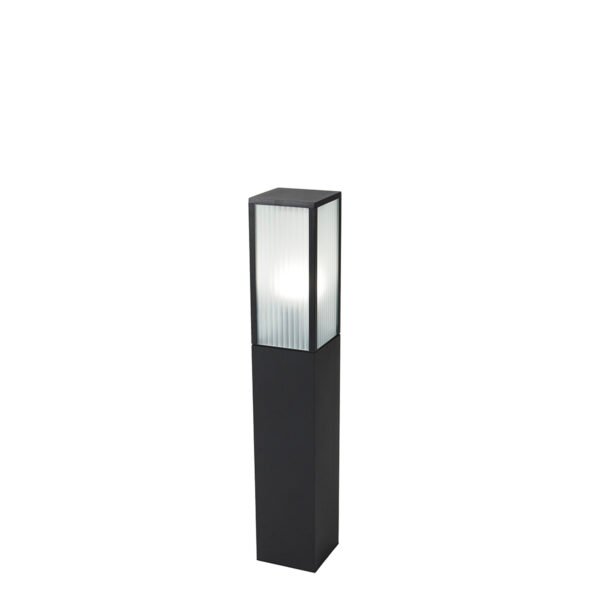 Inteligentná stojaca vonkajšia lampa čierna s rebrovaným sklom 80 cm vrátane WiFi A60 - Charlois - Image 2