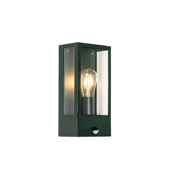 Vonkajšia nástenná lampa tmavozelená s pohybovým senzorom IP44 - Rotterdam