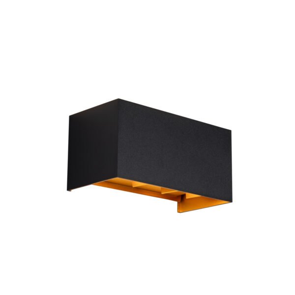 Vonkajšia nástenná lampa čierna so zlatom vrátane LED 4-svetlo IP54 - Edwin