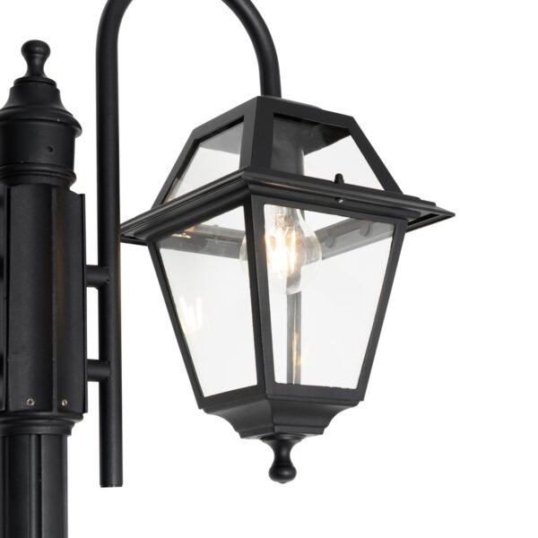 Klasická vonkajšia lampa čierna 235 cm 2-svetlo IP44 - Berta - Image 2