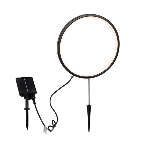 Sada 2 čiernych bodových svetiel 60 cm vrátane nabíjateľného LED a solárneho IP65 - Adalind - Image 2