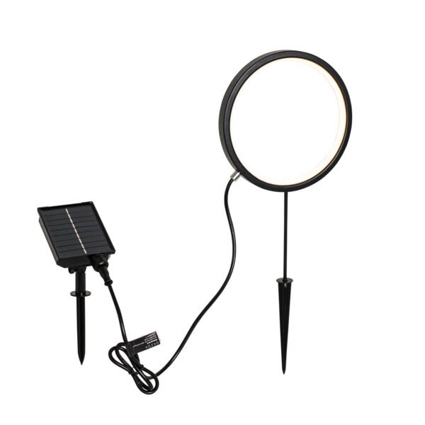 Sada 2 čiernych bodových svetiel 50 cm vrátane nabíjateľného LED a solárneho IP65 - Adalind - Image 2