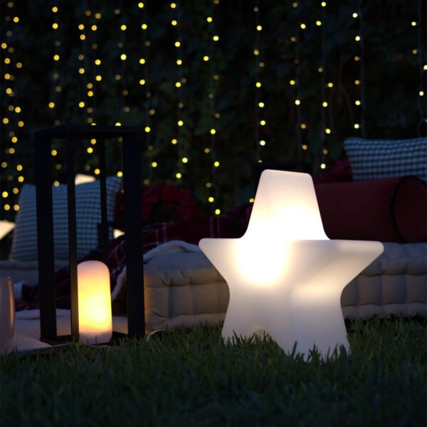 Vianočná stojaca lampa biela 60 cm vrátane nabíjateľného RGBW LED - Nova - Image 2