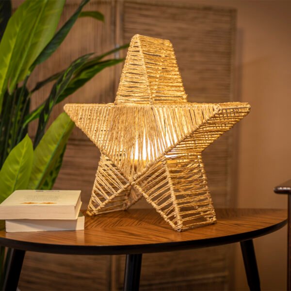 Vianočná stojacia lampa hnedá 40 cm vrátane LED IP54 nabíjateľná - Sisine