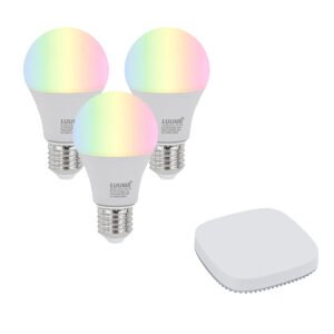 Set van 3 smart E27 dimbare LED lamp A60 9W 806 lm 2700K-6500K incl. Zigbee Smart Hub