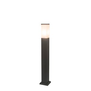 Moderné vonkajšie lampy na stĺp tmavosivá s opálom 80 cm IP44 - Malios