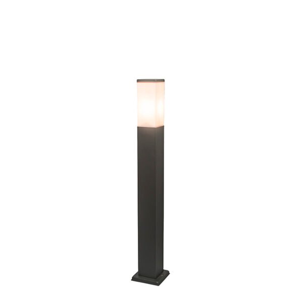 Moderné vonkajšie lampy na stĺp tmavosivá s opálom 80 cm IP44 - Malios