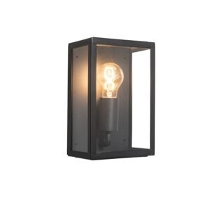 Priemyselná vonkajšia nástenná lampa čierna so sklom 25,5 cm IP44 - Rotterdam