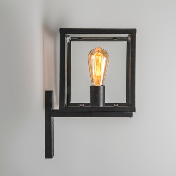 Priemyselné hranaté vonkajšie nástenné svietidlo čierne IP23 - Rotterdam - Image 2
