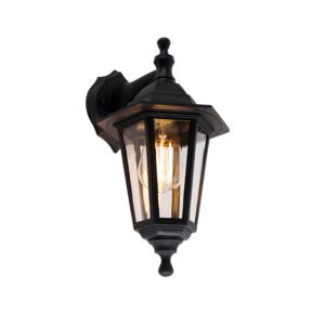 Klasická vonkajšia nástenná lampa čierna IP44 - New Haven