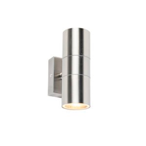Vonkajšia nástenná lampa oceľová 2-svetlá IP44 - Duo