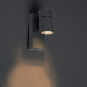 Vonkajšia nástenná lampa antracit IP44 so senzorom súmraku - Solo
