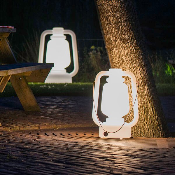 Stojaca lampa biela 51 cm IP44 - Storm Large