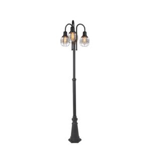 Rustikálna vonkajšia lampa čierna 3-svetlo IP44 - Guardado