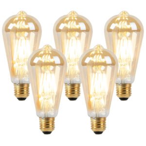 Sada 5 LED žiaroviek stmievateľných do teplej zlatej 8W 806lm 2000-2700K