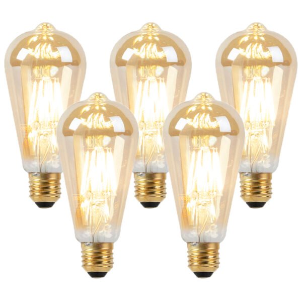 Sada 5 LED žiaroviek stmievateľných do teplej zlatej 8W 806lm 2000-2700K