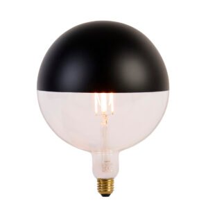 E27 Stmievateľná LED žiarovka zrkadlové sklo G200 čierna 6W 360lm 1800K