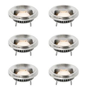 Sada 6 stmievateľných LED žiaroviek G53 111 mm 12 W 600 lm 2700 K