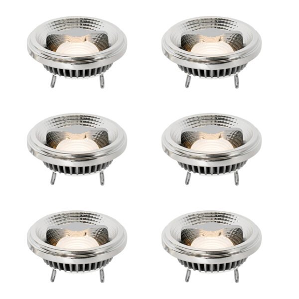 Sada 6 stmievateľných LED žiaroviek G53 111 mm 12 W 600 lm 2700 K