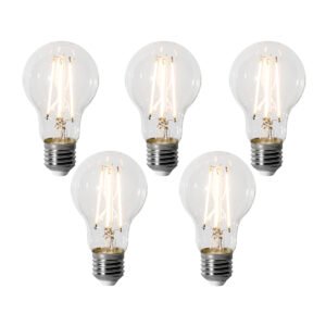 Sada 5 stmievateľných LED žiaroviek E27 A60 6W 700 lm 2200K