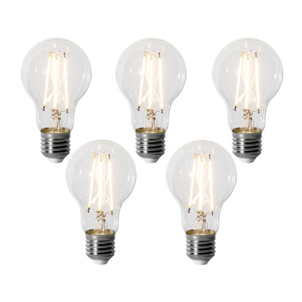 Sada 5 stmievateľných LED žiaroviek E27 A60 6W 700 lm 2200K