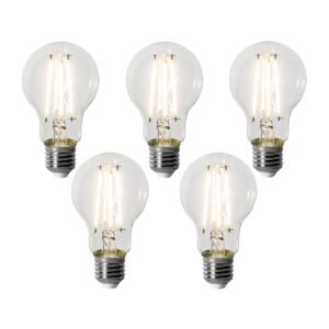 Sada 5 stmievateľných LED žiaroviek E27 A60 8W 900 lm 3000K